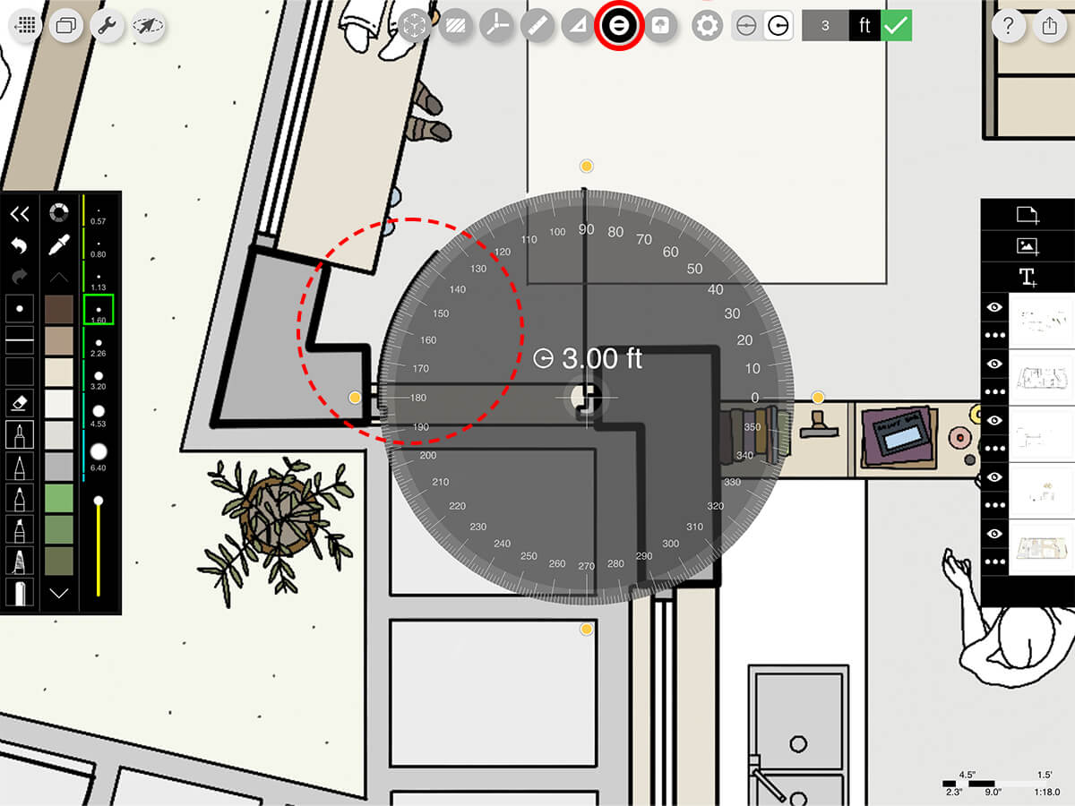 Drawing & Scale Tools: Super Protractor - Morpholio Trace User Guide