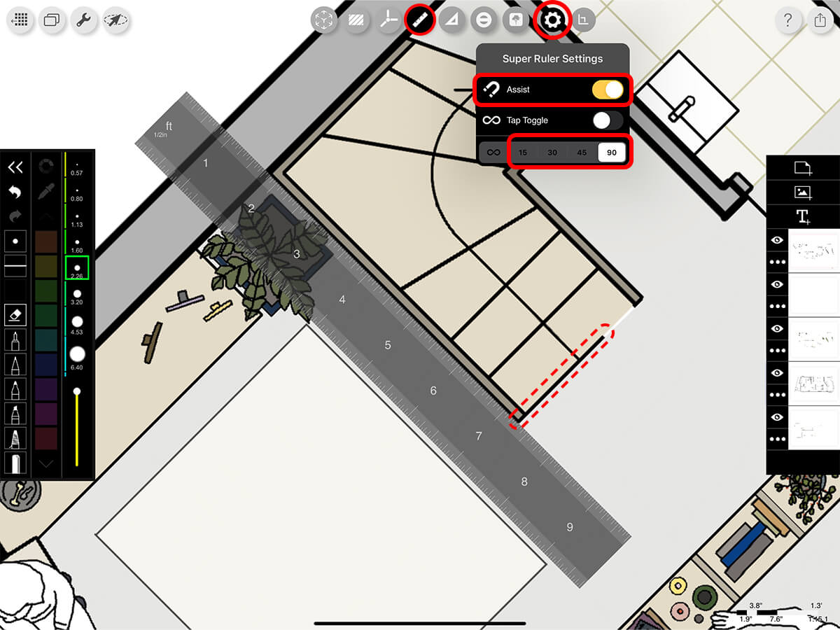 Drawing & Scale Tools: Super Ruler - Morpholio Trace User Guide